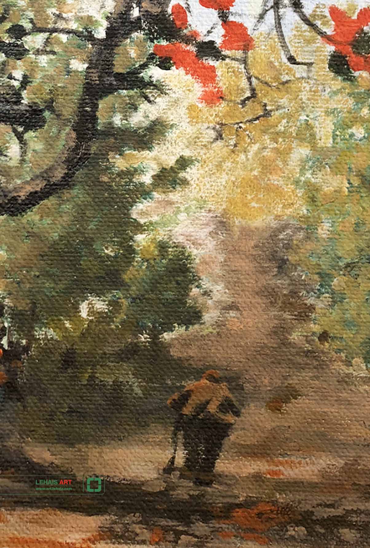 Tranh sơn dầu phong cảnh làng quê tác phẩm Ngõ Nhỏ - TSD61LHAR